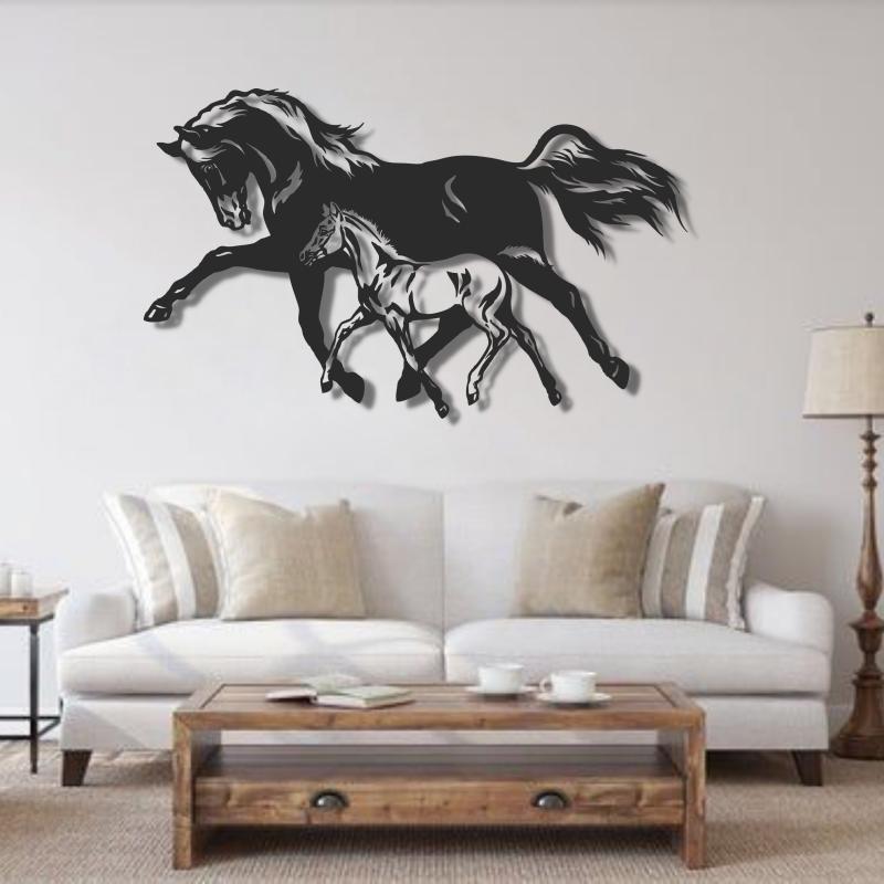 Mother%20Child%20Horse%20Metal%20Wall%20Art%20