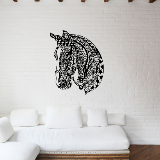 Mandala  Horse Bust Metal Wall Art Decor