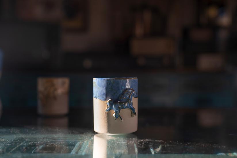 Horse Design Ceramic Water Glass
