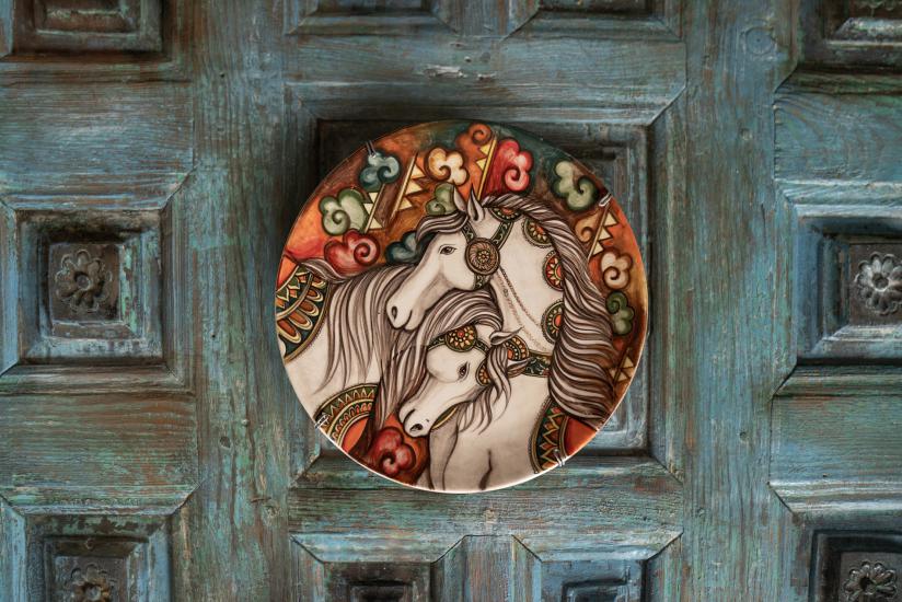 Horse Design Hand Painted Collectible Plate